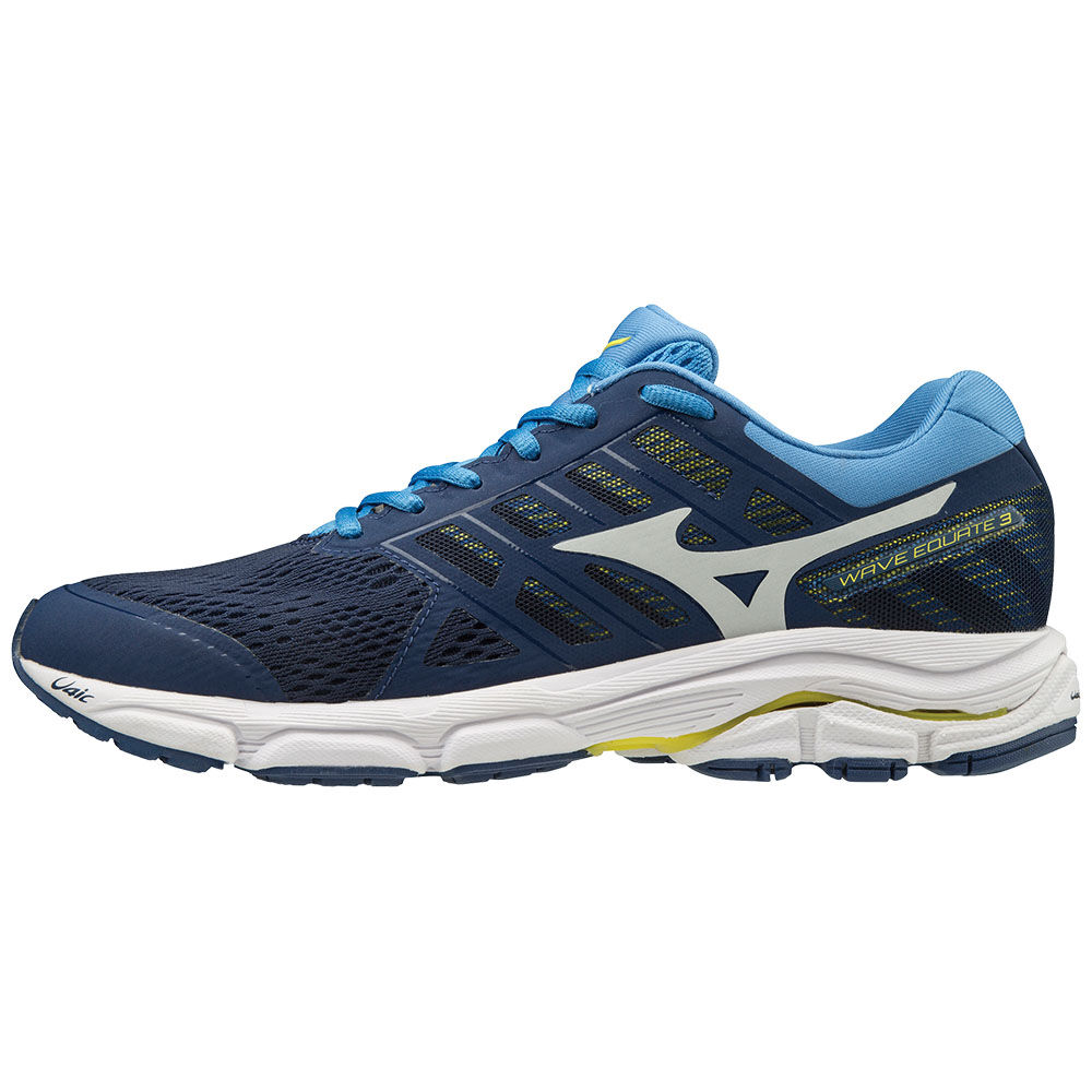 Mens Mizuno WAVE EQUATE 3 Running Shoes Blue/Grey/Yellow Philippines (DVTSEQ078)